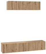 vidaXL TV-Schrank TV-Schrankset Wandmontiert 4 pcs Artisan-Eiche Holzwerkstoff...
