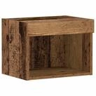 vidaXL TV-Schrank TV-Schrankset mit LED Altholz 40 x 30 x 30 cm Holzwerkstoff...