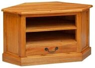 vidaXL Nachttisch EckTVSchrank Natur 79 x 40 x 46 cm Massives Mahagoni Holz (1-St)