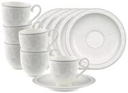 Villeroy & Boch Espressotasse Gray Pearl Espressotassen mit Untertassen 70 ml,