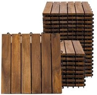 etc-shop Holzfliesen, Holzfliese Terrassenplatten Klickfliesen Akazie Balkon...