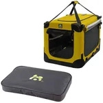 MAELSON Tiertransportbox Soft Kennel Safran Gelb + Lounge Mat, Transportbox mit