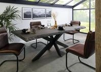 Massivmoebel24 Baumkantentisch FREEFORM (180x90x77 Mango, Esstisch K&uuml;chentisch...