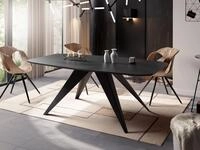 WFL GROUP Esstisch Foster ausziehbarer rechteckig loft mit schwarzen...