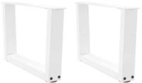 vidaXL Tischbein Couchtischbeine V-Form 2 St&uuml;ck Wei&szlig; 60x(30-31,3) cm Stahl