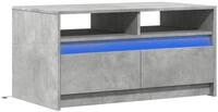 vidaXL Couchtisch LED-Couchtisch Betongrau Holzwerkstoff (1-St)