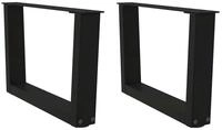 vidaXL Tischbein Couchtischbeine V-Form 2 St&uuml;ck Schwarz 60x(30-31,3) cm Stahl