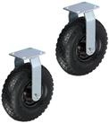 relaxdays Schwerlastrolle 2er Set Bockrolle 3.00-4, (2-St), Schwarz-Schwarz