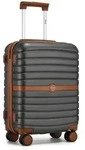 KONO Handgep&auml;ckkoffer Koffer Trolley ABS+PC Hartschalenkoffer braun|grau 55 cm