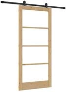 vidaXL Haust&uuml;r Schiebet&uuml;r ORKDAL Nat&uuml;rlich und Schwarz 93 x 202 cm (1-St)