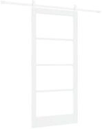 vidaXL Haust&uuml;r Schiebet&uuml;r ORKDAL Wei&szlig; 93 x 202 cm Massivholz Kiefer und Glas