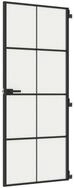 vidaXL Haust&uuml;r Innent&uuml;r Schlank Schwarz 83x201,5 cm Hartglas & Aluminium...