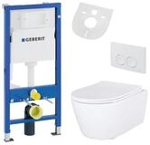 Belvit Tiefsp&uuml;l-WC UP100-AL5513-SET, Belvit H&auml;nge WC Set sp&uuml;lrandlos mit...
