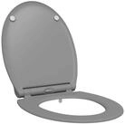 vidaXL WC-Sitz Toilettensitz Grau 45,5 x 37,5 x 3,8 cm Duroplast (1-St)