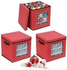 relaxdays Aufbewahrungsbox Weihnachtskugel Aufbewahrungsbox 3er Set, A