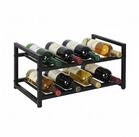 relaxdays Weinregal Metall 8 Flasche, schwarz