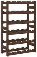 vidaXL Weinregal, Flaschenregal f&uuml;r 30 Flaschen Braun Massivholz Kiefer