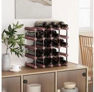 vidaXL Weinregal Weinregal f&uuml;r 20 Flaschen Braun Massivholz Kiefer, 1-tlg.
