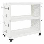 vidaXL Werkzeugbox Werkzeugwagen Mit Rad Wei&szlig; 75 x 35 x 73 cm Kaltgewalzter...