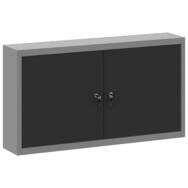 vidaXL Werkzeugbox Werkzeugschrank mit Regal Schwarz und Grau 100 x 20 x 55 cm...