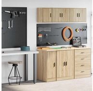 vidaXL Schrankmodule Garagenschr&auml;nke 2 Stk. Sonoma-Eiche Holzwerkstoff