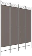 vidaXL Paravent, 4-tlg. Raumteiler Anthrazit 160x220 cm Stoff