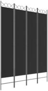 vidaXL Paravent, 4-tlg. Raumteiler Schwarz 160x220 cm Stoff