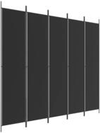 vidaXL Paravent, 5-tlg. Raumteiler Schwarz 250x220 cm Stoff