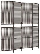 vidaXL Raumteiler Paravent 4-tlg. Braun Poly Rattan, 1-tlg.