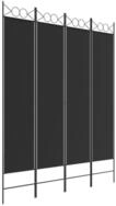 vidaXL Raumteiler 4-tlg. Paravent Schwarz 160x200 cm Stoff, 1-tlg.
