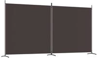 vidaXL Paravent 348 x 180 cm 2-tlg Paravent Braun 348x180 cm Stoff Raumteiler