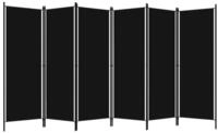 vidaXL Raumteiler, 6-tlg. Paravent Schwarz 300x180 cm