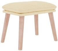 vidaXL Fu&szlig;hocker, Sitzhocker Creme 45x29,5x35 cm Stoff