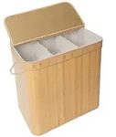 relaxdays W&auml;schekorb Bambus W&auml;schekorb mit Deckel, natur, 150 L braun 61 cm x...