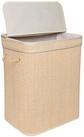 relaxdays W&auml;schekorb Bambus W&auml;schekorb mit Deckel, natur, 130 L