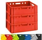 BURI Transportbeh&auml;lter 3x Fleischerkiste Eurofleischerkiste E2 Rot 60x40x20cm