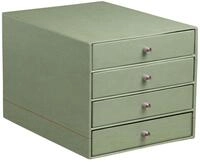 Rhodia Notizheft Schubladenbox mit 4 Laden Kunstleder 24,8x32,7x22,8cm Seladon
