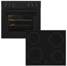 exquisit Elektro-Herd-Set EHE367-U-120 mattschwarz-Set, Modern, trendiges