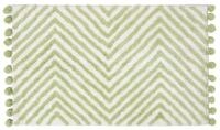 Homescapes Badematte Badteppich gr&uuml;n mit Zickzack-Muster &ndash; Badematte 50 x 80...