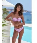 LASCANA B&uuml;gel-Bandeau-Bikini-Top Liv, Mit goldfarbener Schnalle lila 40