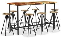 vidaXL Essgruppe 9-tlg. Bar-Set Recyceltes Massivholz, (9-tlg)