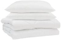 vidaXL Bettw&auml;sche Sommerdecke mit Kissen 3 pcs Wei&szlig; Mikrofaser, Mikrofaser, 3