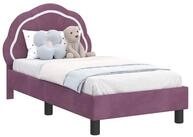 vidaXL Bett Kinderbettgestell mit Kopfteil Lila 70 x 140 cm Samt (1-tlg)