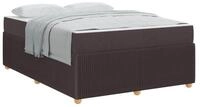 vidaXL Bett Bettrahmen mit Matratze Dunkelbraun 160 x 200 cm Stoff (1-tlg)