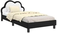 vidaXL Bett Kinderbettgestell mit Kopfteil Schwarz 90 x 190 cm PU (1-tlg)