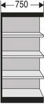 KERKMANN Regal B&uuml;ro-Regal Progress 2000 Regalfeld HxBxT 1900x750x300mm 5 B&ouml;den