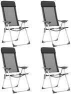 vidaXL Campingstuhl Klappbare Campingst&uuml;hle 4 Stk. Aluminium Schwarz (4 St)
