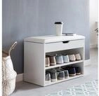FINEBUY Schuhbank Schuhregal mit Klappdeckel und gepolstertem Sitz 60x30x40 cm...