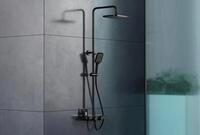 Bernstein Duschsystem BS371, Schwarz matt - inkl. Duschkopf und Handbrause -...