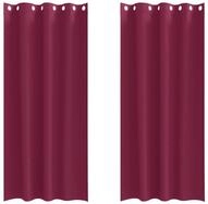 vidaXL Vorhang Verdunkelungs-Vorh&auml;nge mit Ringen 2 pcs Weinrot 225 x 140 cm (2...